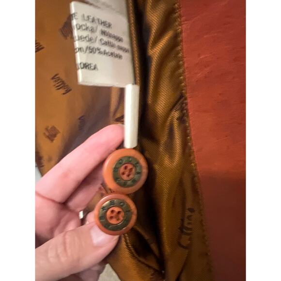 Vintage Hollies Burnt Orange Suede Leather Jacket Women's Coat Size 38 8 Boxy - Picture 7 of 12